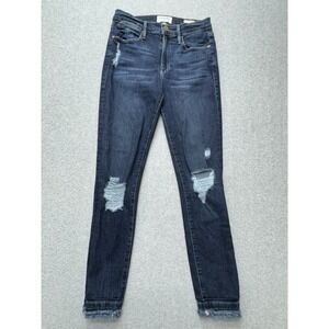 Frame Jeans Womens *26x26 Le‎ High Skinny Denim Dark Wash Distressed Casual USA